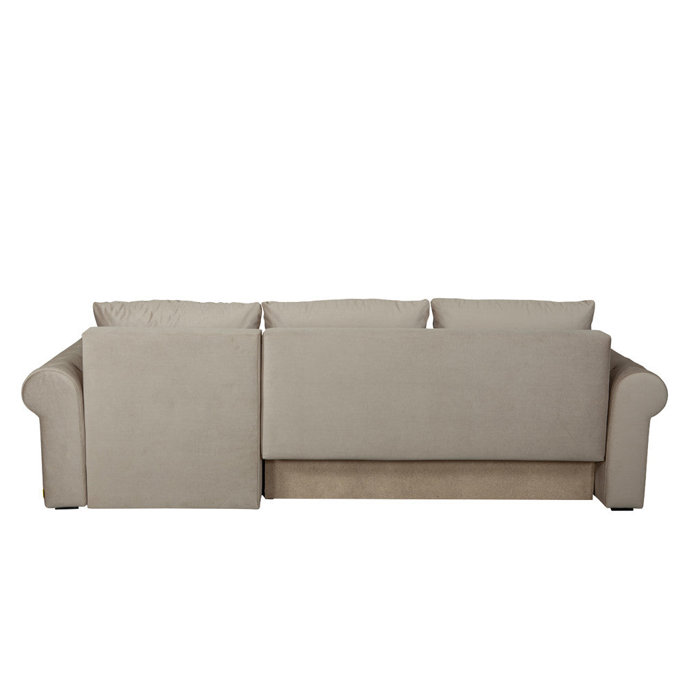 Coltar Extensibil Dreapta Trendy, 5 Locuri, Lada Depozitare, Crem, 275 Cm