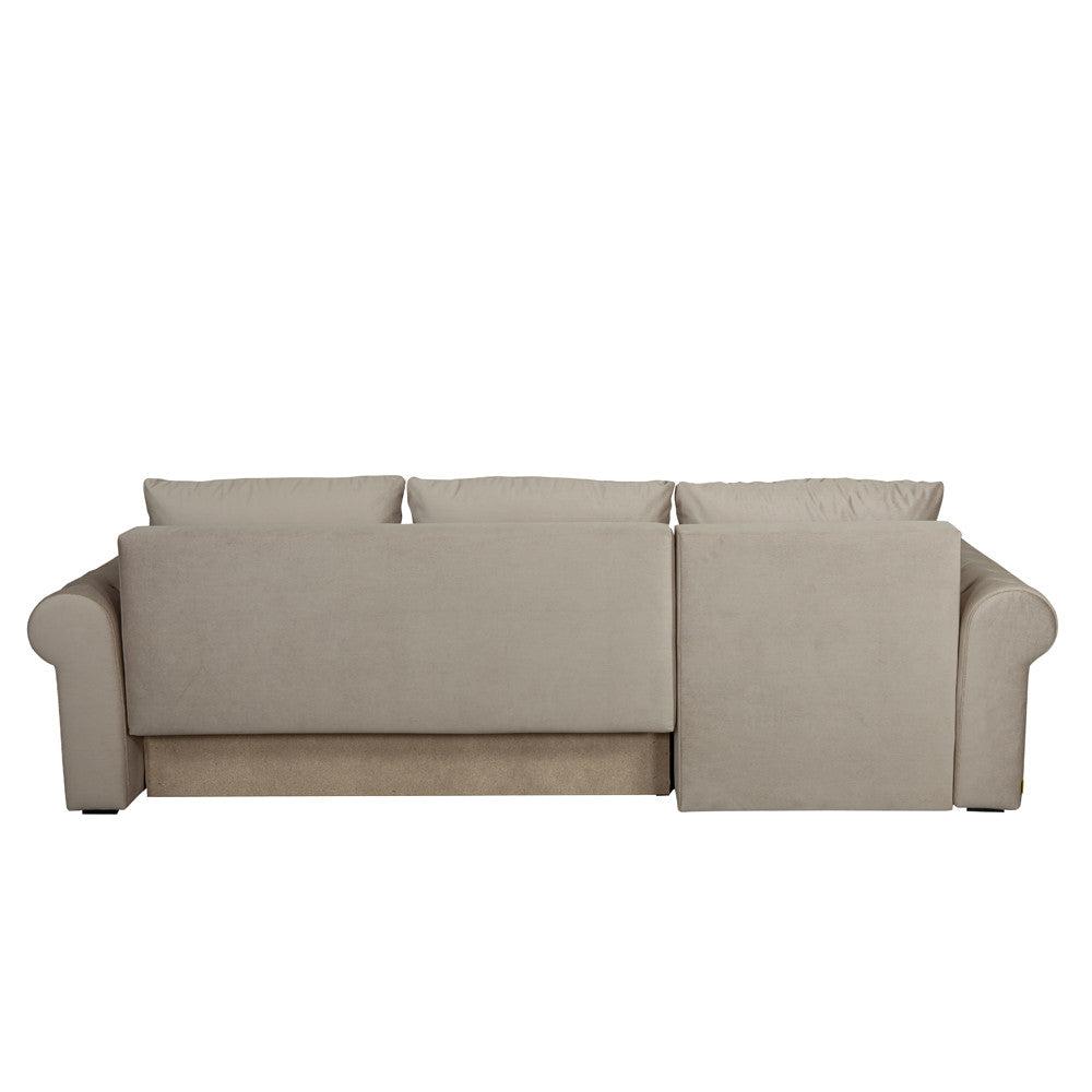 Coltar Extensibil Stanga Trendy, 5 Locuri, Lada Depozitare, Crem, 275 Cm