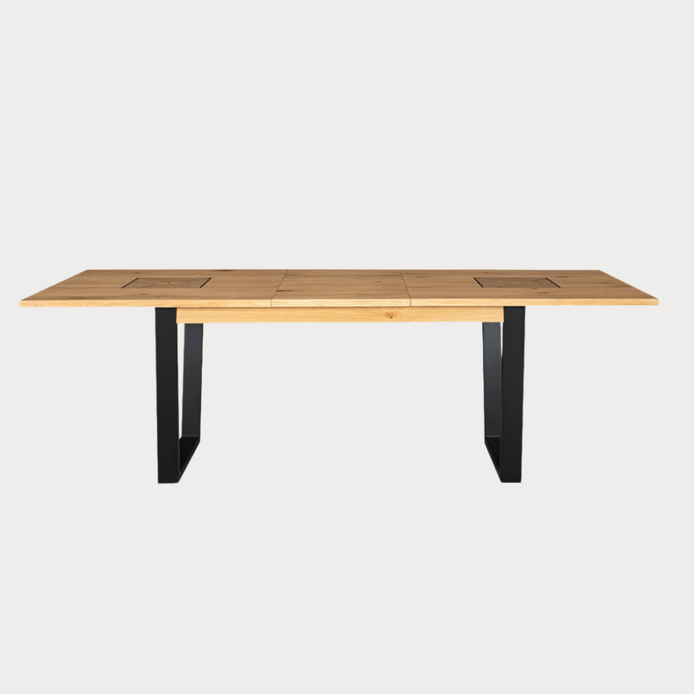 Masa Extensibila Urbano Oak, Stejar Rustic Si Negru, 180/230 X 76.5 X 90 Cm