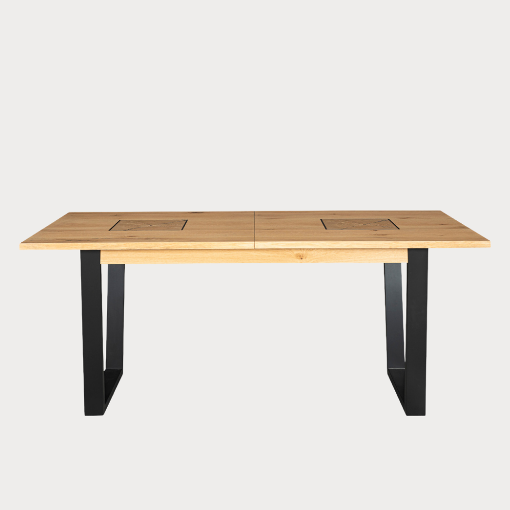 Masa Extensibila Urbano Oak, Stejar Rustic Si Negru, 160/210 X 76.5 X 90 Cm