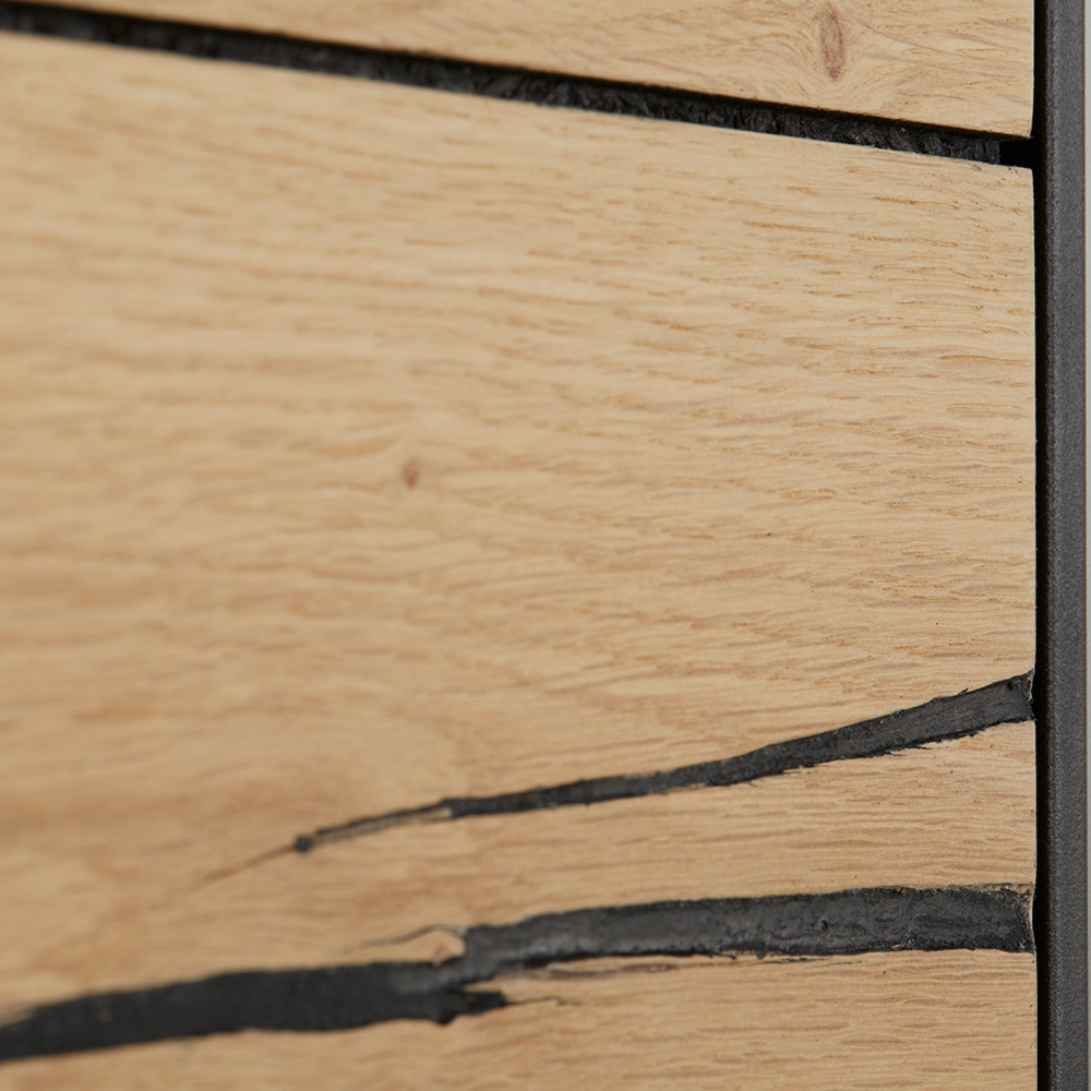 Vitrina Tulsa Smoked Oak, Furnir Din Lemn Masiv, 98 Cm