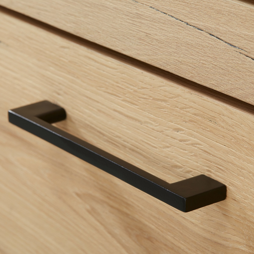 Dulap Birou Tulsa Smoked Oak, Furnir Din Lemn Masiv, 88 Cm