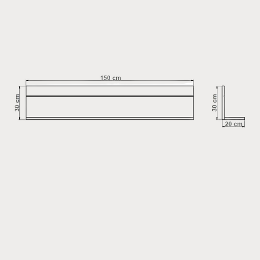 Polita Urbano Oak, Stejar Rustic Si Negru, 150 Cm