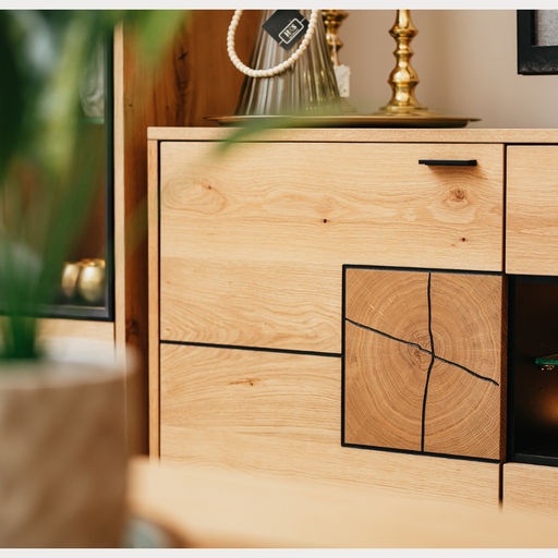 Comoda Tv Urbano Oak Cu 2 Usi Si 2 Sertare, Stejar Rustic Si Negru, 170 Cm