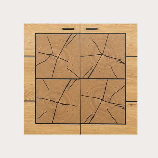 Comoda Bar Urbano Oak Cu 2 Usi, Stejar Rustic Si Negru, 110 Cm
