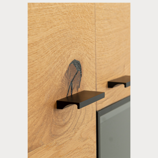 Comoda Bar Urbano Oak Cu 2 Usi, Stejar Rustic Si Negru, 87 Cm