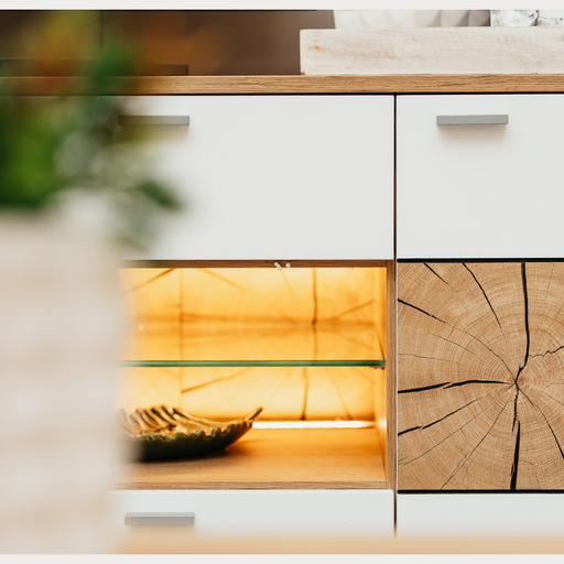 Comoda Urbano White Cu 2 Usi, 2 Sertare Si 1 Nisa Alb Si Natur, 170 Cm