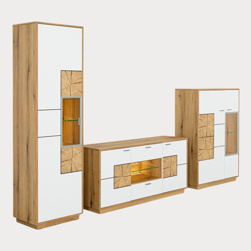 Set Living Urbano White Cu Polita, 285 cm