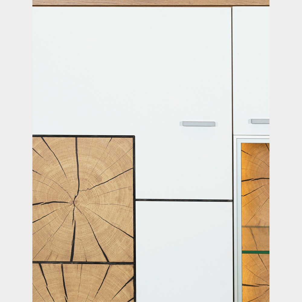 Comoda Bar Urbano White Cu 2 Usi Alb Si Natur, 87 Cm
