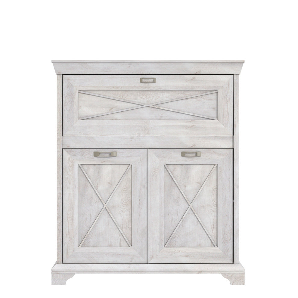 Comoda Cu 3 Usi Bar Kashmir Alb Antichizat, 123 Cm