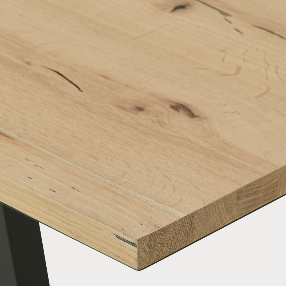 Masa Reno, Extensibila, Smoked Oak, Furnir Din Lemn Masiv, 180/230 x 90 x 77 Cm