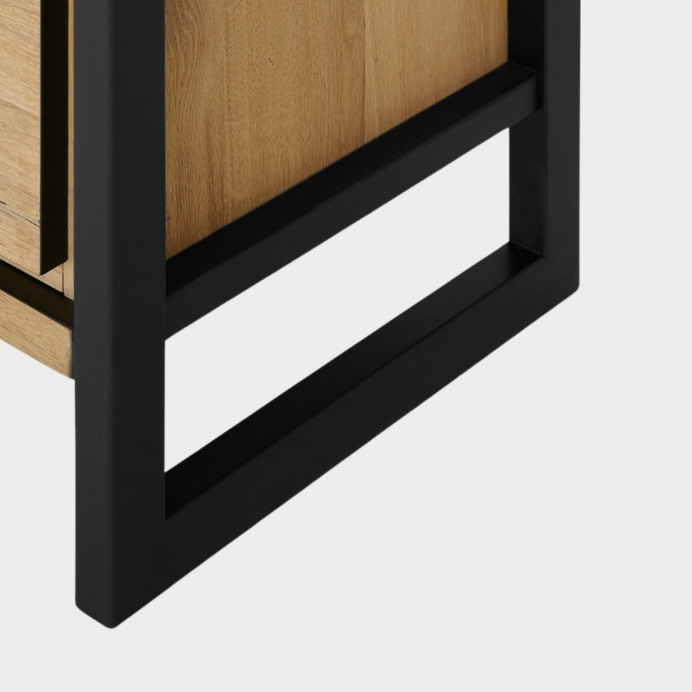 Comoda Tv Reno Smoked Oak, Furnir Din Lemn Masiv, 200 Cm
