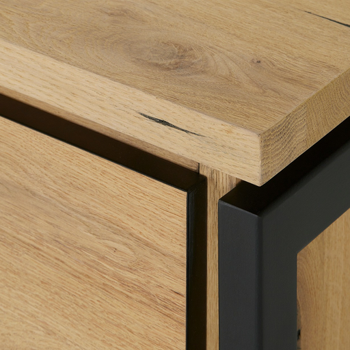 Comoda Tv Cu Furnir Din Lemn Masiv Reno Smoked Oak, 170 Cm