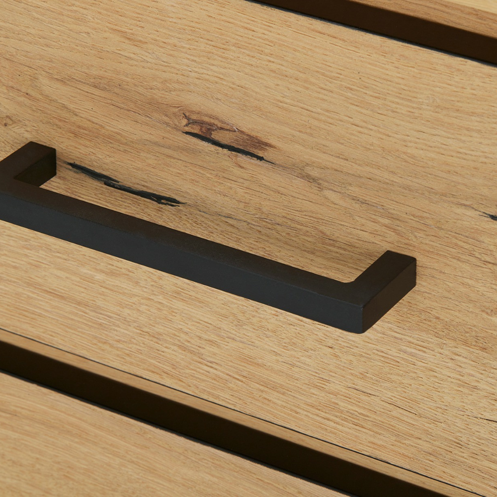 Comoda Tv Cu Furnir Din Lemn Masiv Reno Smoked Oak, 170 Cm