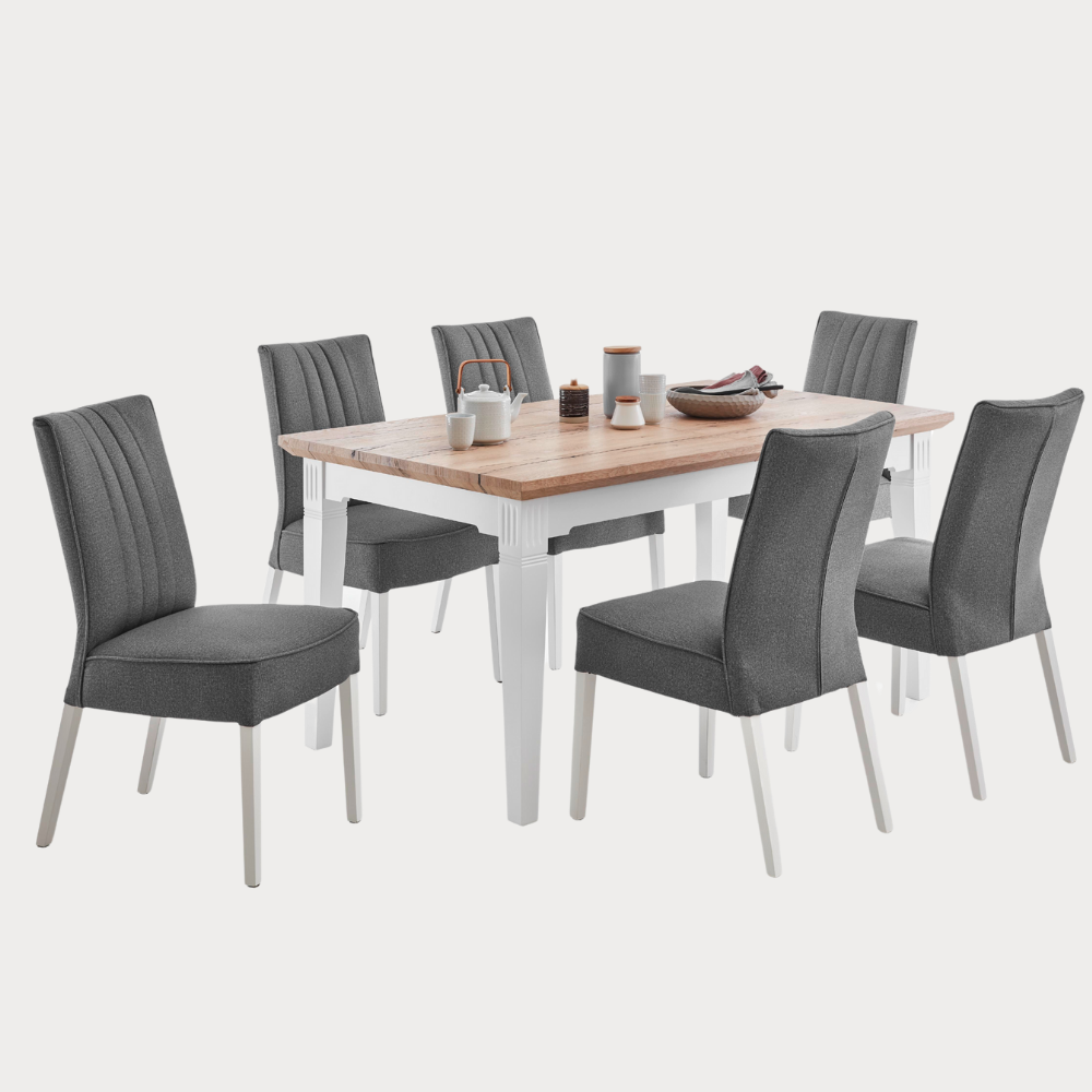 Masa Extensibila Tivoli Alb Si Natur, 140/185 X 82 X 77.5 Cm