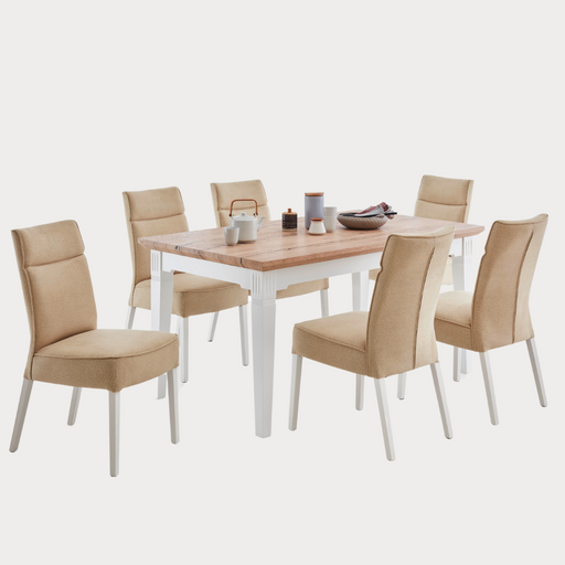Masa Extensibila Tivoli Alb Si Natur, 140/185 X 82 X 77.5 Cm