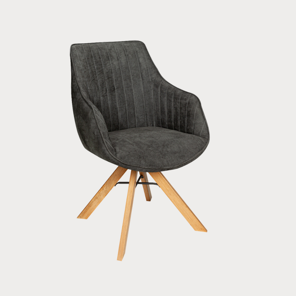 Scaun Cloud Rotativ Stejar, Smoke Oak, Gri Inchis, 59 Cm