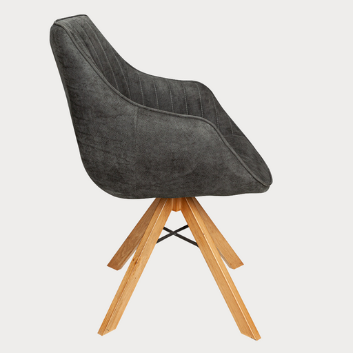 Scaun Cloud Rotativ Stejar, Smoke Oak, Gri Inchis, 59 Cm