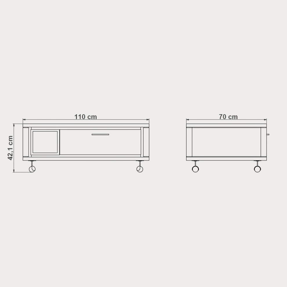 Masa Cafea Tulsa Smoked Oak, Furnir Din Lemn Masiv, 110 Cm