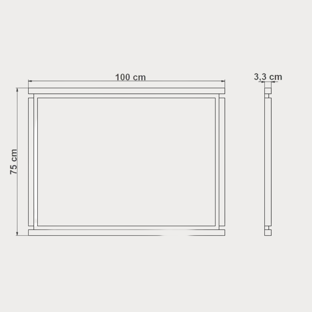 Oglinda Reno, Smoked Oak Furnir Din Lemn Masiv, 100 Cm