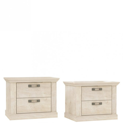 Set 2 Noptiere Kashmir, Alb Antichizat, 65.5 Cm