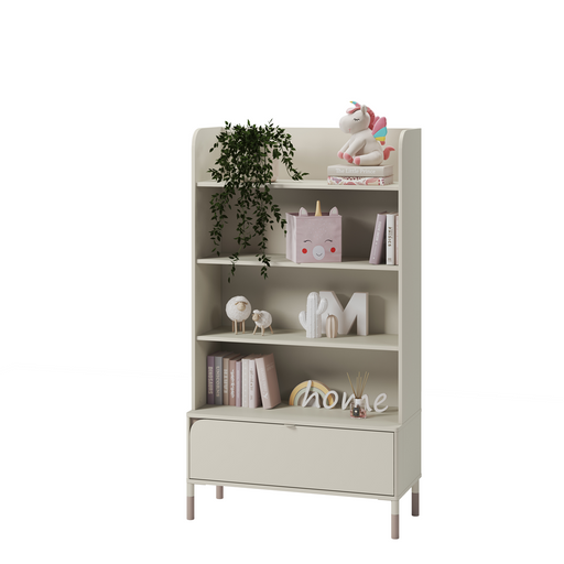 Biblioteca Cu Sertar Hanna, Cashmere Si Truffle, 89 Cm