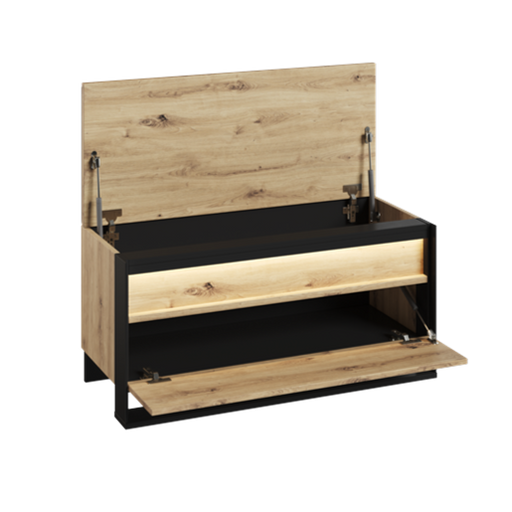 Pantofar Cu 2 Usi Vant, Stejar Artisan Si Negru, 92 Cm