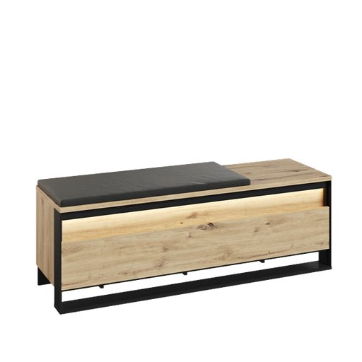 Pantofar Cu 2 Usi Vant, Stejar Artisan Si Negru, 135 Cm