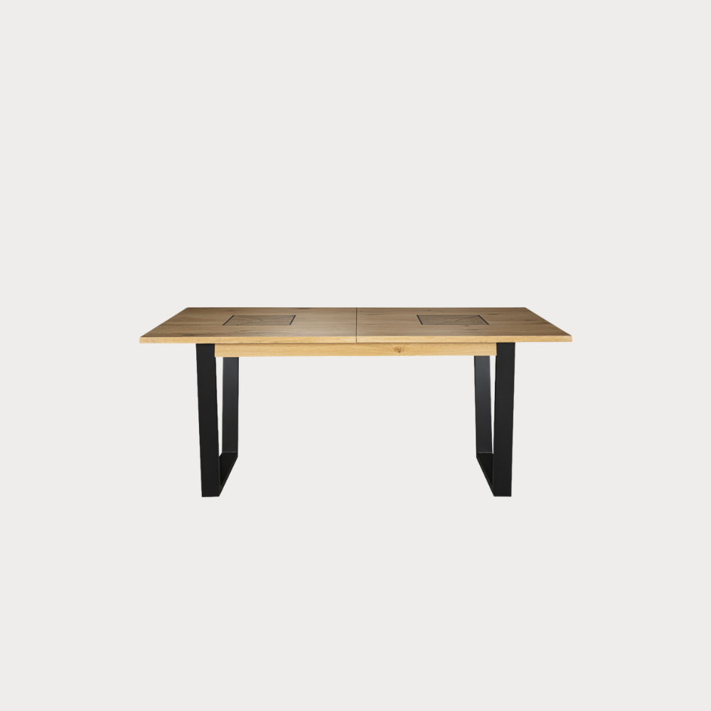 Masa Extensibila Urbano Oak, Stejar Rustic Si Negru, 160/210 X 76.5 X 90 Cm