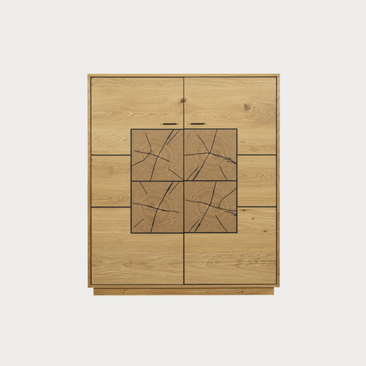 Comoda Bar Urbano Oak Cu 2 Usi, Stejar Rustic Si Negru, 110 Cm