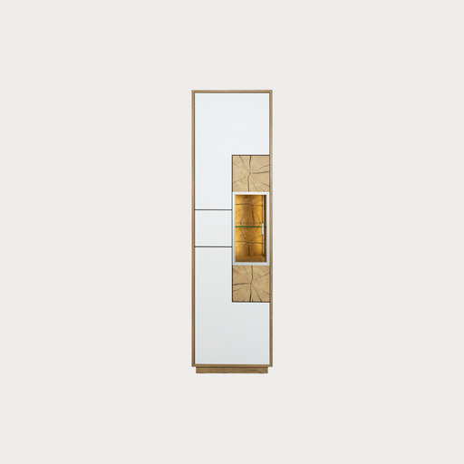 Vitrina Urbano White Cu 1 Usa Alb Si Natur, 54.5 Cm