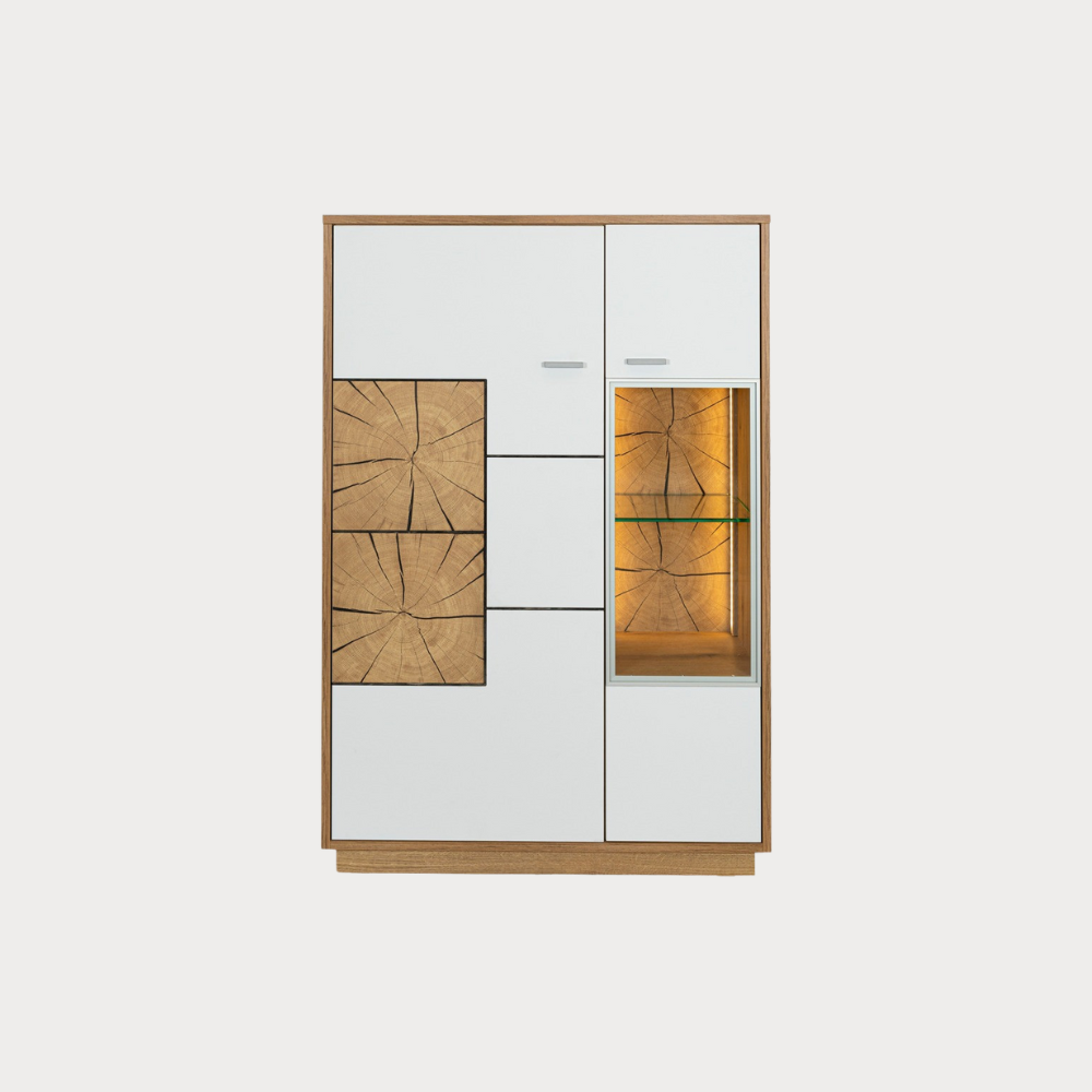 Comoda Bar Urbano White Cu 2 Usi Alb Si Natur, 87 Cm