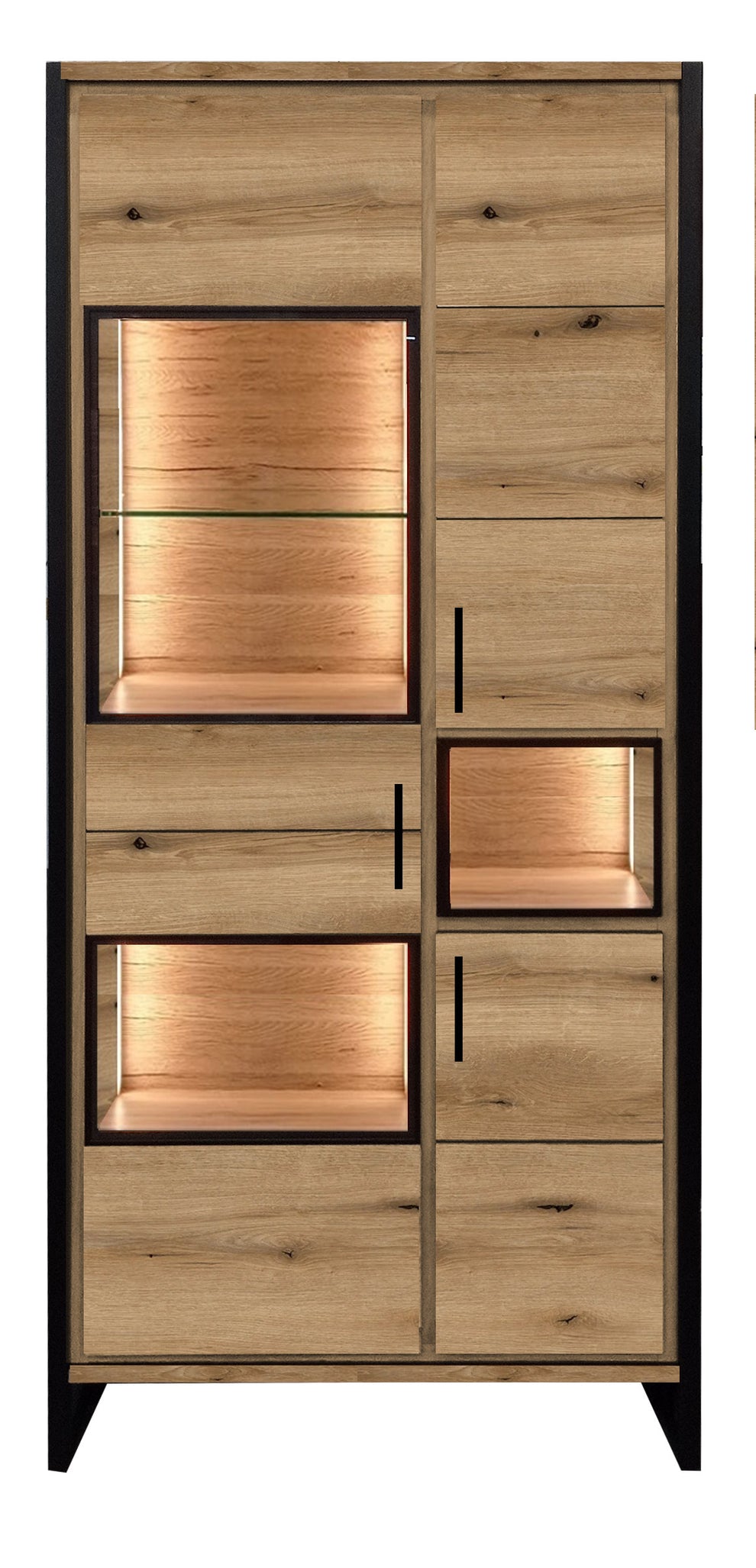 Vitrina 3 Usi Soho Nordian Oak 87.5 Cm