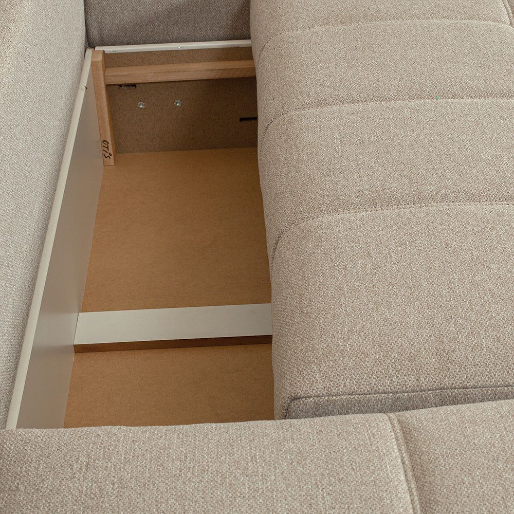 Coltar U Extensibil Otis Stanga, 6 Locuri, Lada Depozitare, Bej, 357 Cm