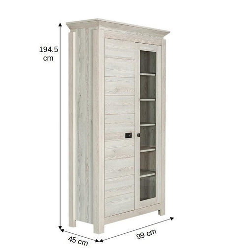 Vitrina Cu 2 Usi Casablanca Loft, Gri, 99 Cm