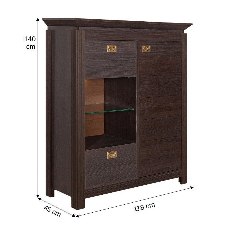 Comoda Bar Living Saigon Cantori Cu 2 Usi Si 1 Sertar, 118 Cm