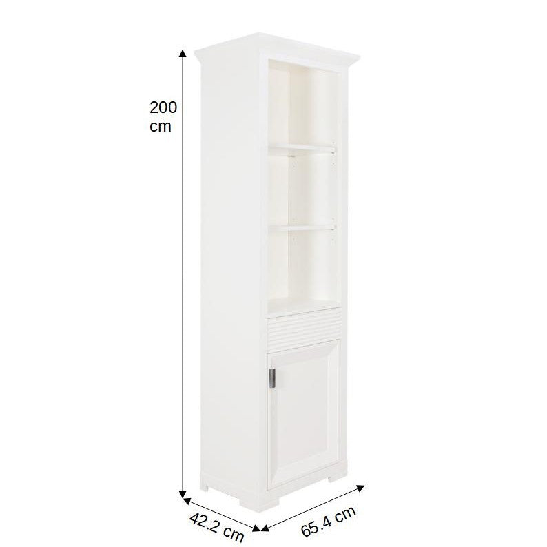 Bibioteca Cu 1 Usa Si 1 Sertar Verona Bianco Alb, 65.4 Cm