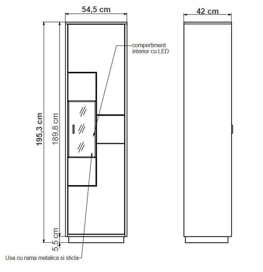 Set Living Urbano White Cu Polita, 285 cm
