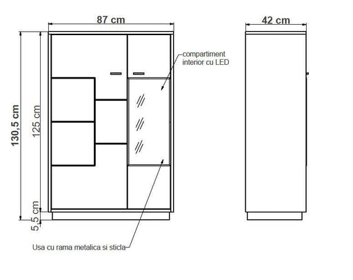 Set Living Urbano White Cu Polita, 285 cm