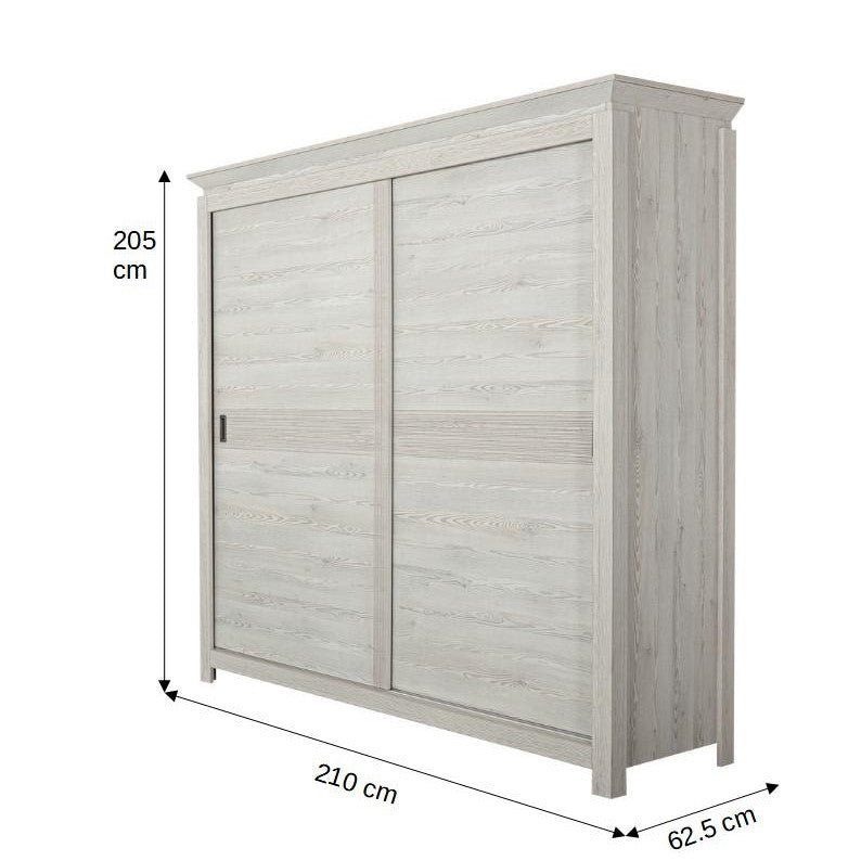 Set Dormitor Casablanca Loft, Pat Cu Dimensiune Saltea 160 X 200, Dulap De 210 Cm, 2 Noptiere