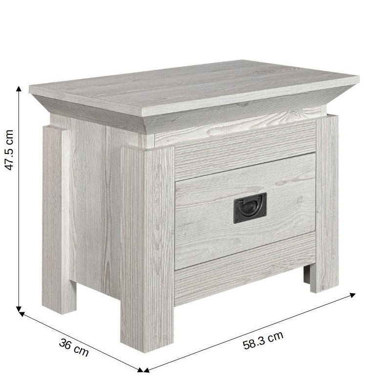 Set Dormitor Casablanca Loft, Pat Cu Dimensiune Saltea 160 X 200, Dulap De 210 Cm, 2 Noptiere
