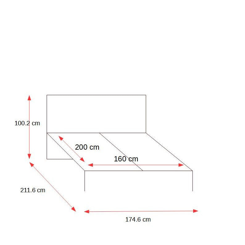 Set Dormitor Casablanca Loft, Pat Cu Dimensiune Saltea 160 X 200, Dulap De 210 Cm, 2 Noptiere