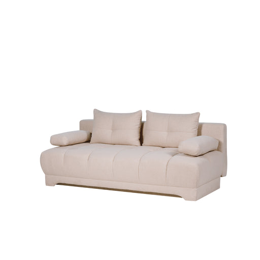 Canapea Extensibila Dali, 3 Locuri, Lada Depozitare, Crem, 210 Cm