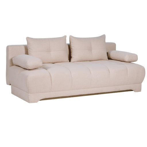 Canapea Extensibila Dali, 3 Locuri, Lada Depozitare, Crem, 210 Cm