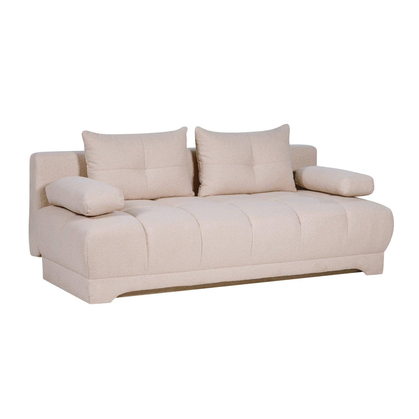 Canapea Extensibila Dali, 3 Locuri, Lada Depozitare, Crem, 210 Cm