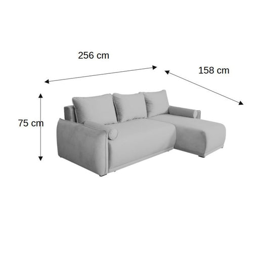 Coltar Extensibil Vida Interschimbabil Stanga/Dreapta, 5 Locuri, Lada Depozitare, Verde, 256 Cm