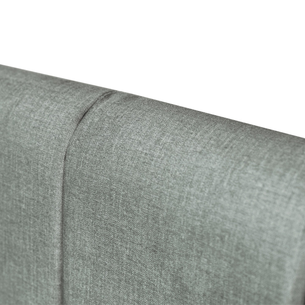 Pat Tapitat Ravel, Gri, Dimensiune Saltea 140 x 200 Cm, Cu Somiera Rabatabila