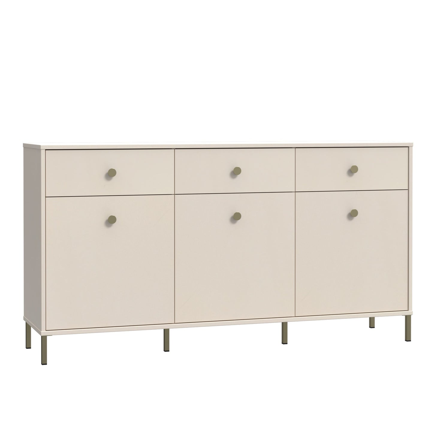 Bufet Cu 3 Usi Si 3 Sertare Supervita, Nisipiu Si Auriu, 168.4 Cm
