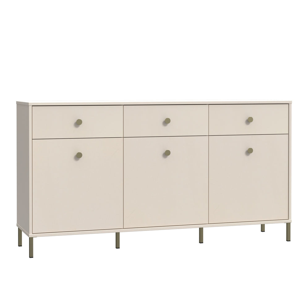 Bufet Cu 3 Usi Si 3 Sertare Supervita, Nisipiu Si Auriu, 168.4 Cm
