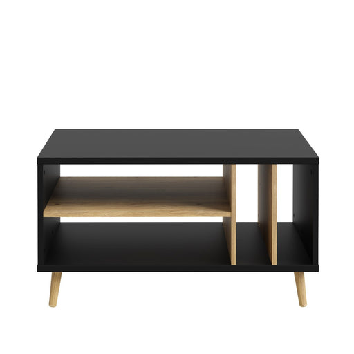 Masa cafea Flexytone, Stejar Mauvella Si Negru Mat, 90 Cm